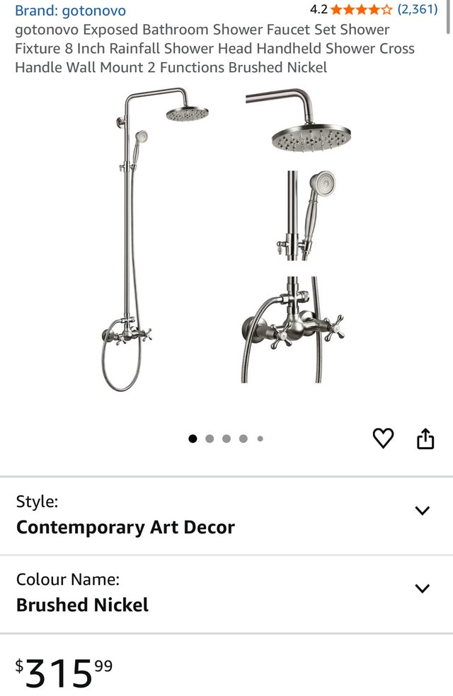 Antique Brushed Nickel Shower Faucet Set