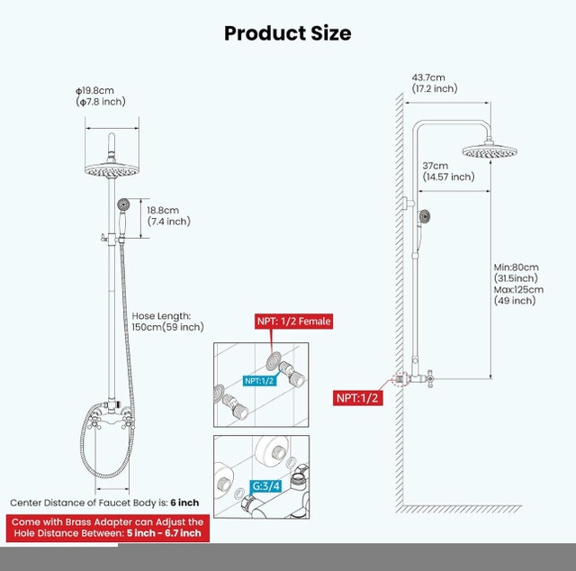 Antique Brushed Nickel Shower Faucet Set - photo 3