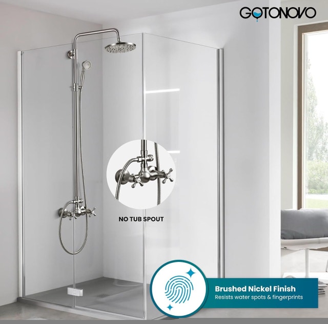 Antique Brushed Nickel Shower Faucet Set - photo 4