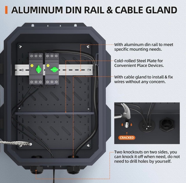 Outdoor Metal Waterproof Electrical Junction Lock Box - photo 3