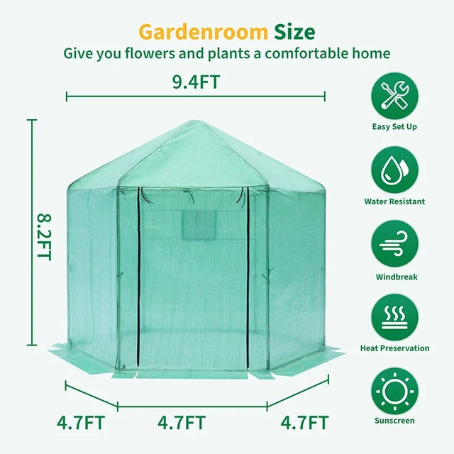BNIB Walk-In Hexagonal Heavy Duty Greenhouse 96.8” - photo 2