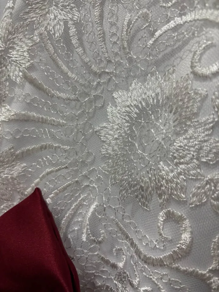 Elegant Girls Party Dress – White & Red Lace, Big Bow image indicator(4)