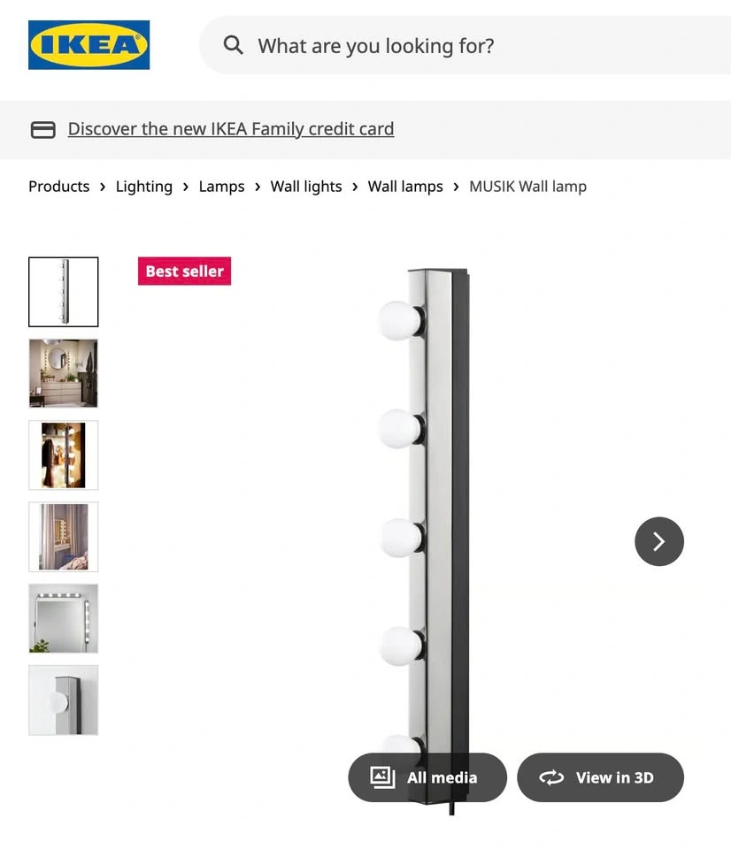 IKEA Wall Lamp with 12 Light Bulbs - photo 4