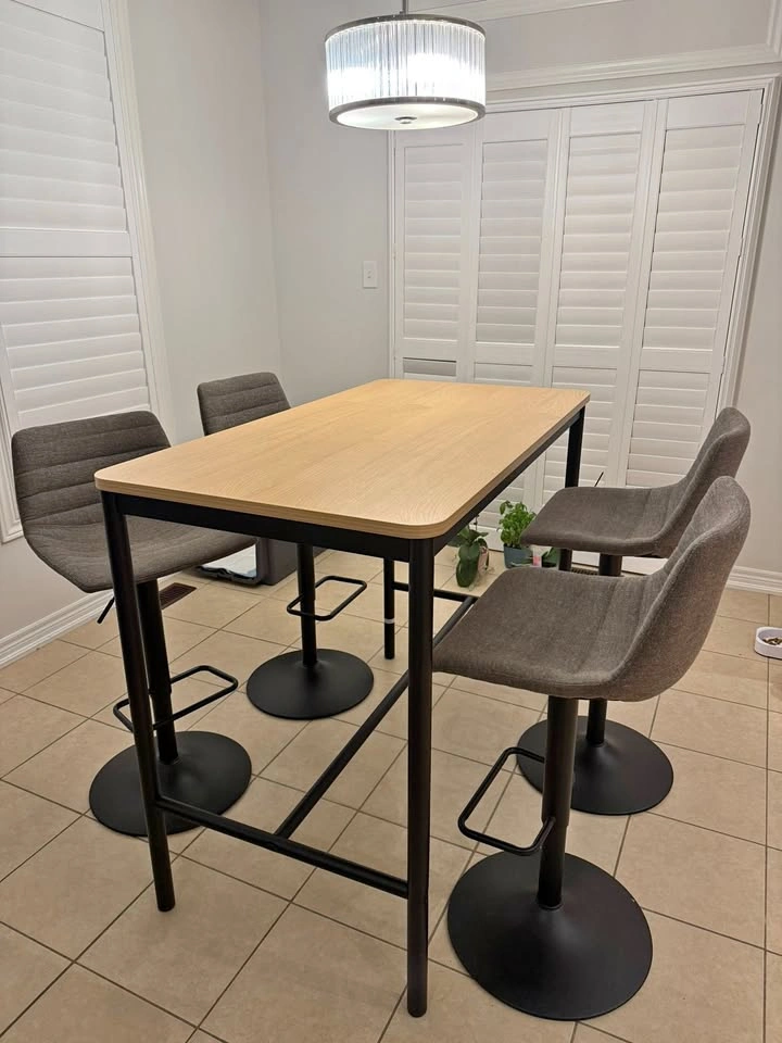 Adjustable Bar Table Stools with Foam-Filled Seats