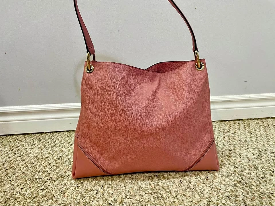 Michael Kors Pink Pebbled Leather Shoulder Bag Purse
