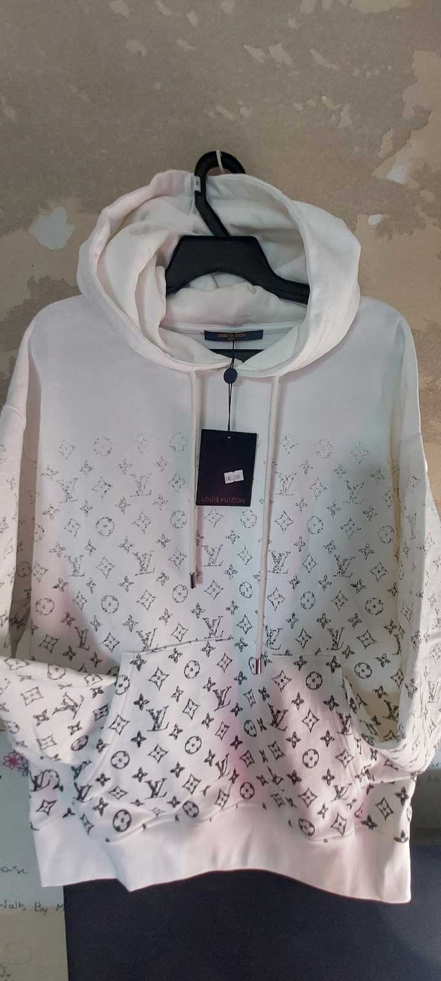 Louis Vuitton White Monogram Hoodie, New with Tag
