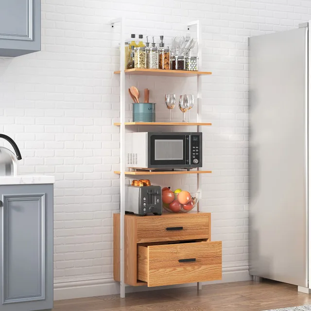 NEW SogesHome Ladder Shelf w/ 2 Drawers image indicator(3)