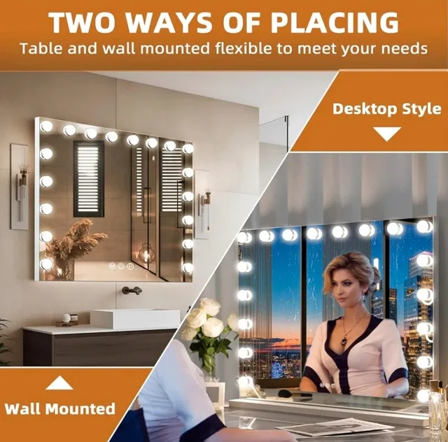 Misavanity 28" x 22" Vanity Makeup 18 Bulbs Hollywood Mirror NEW image indicator(6)