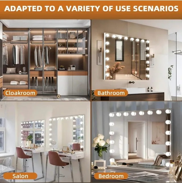 Misavanity 28" x 22" Vanity Makeup 18 Bulbs Hollywood Mirror NEW image indicator(7)