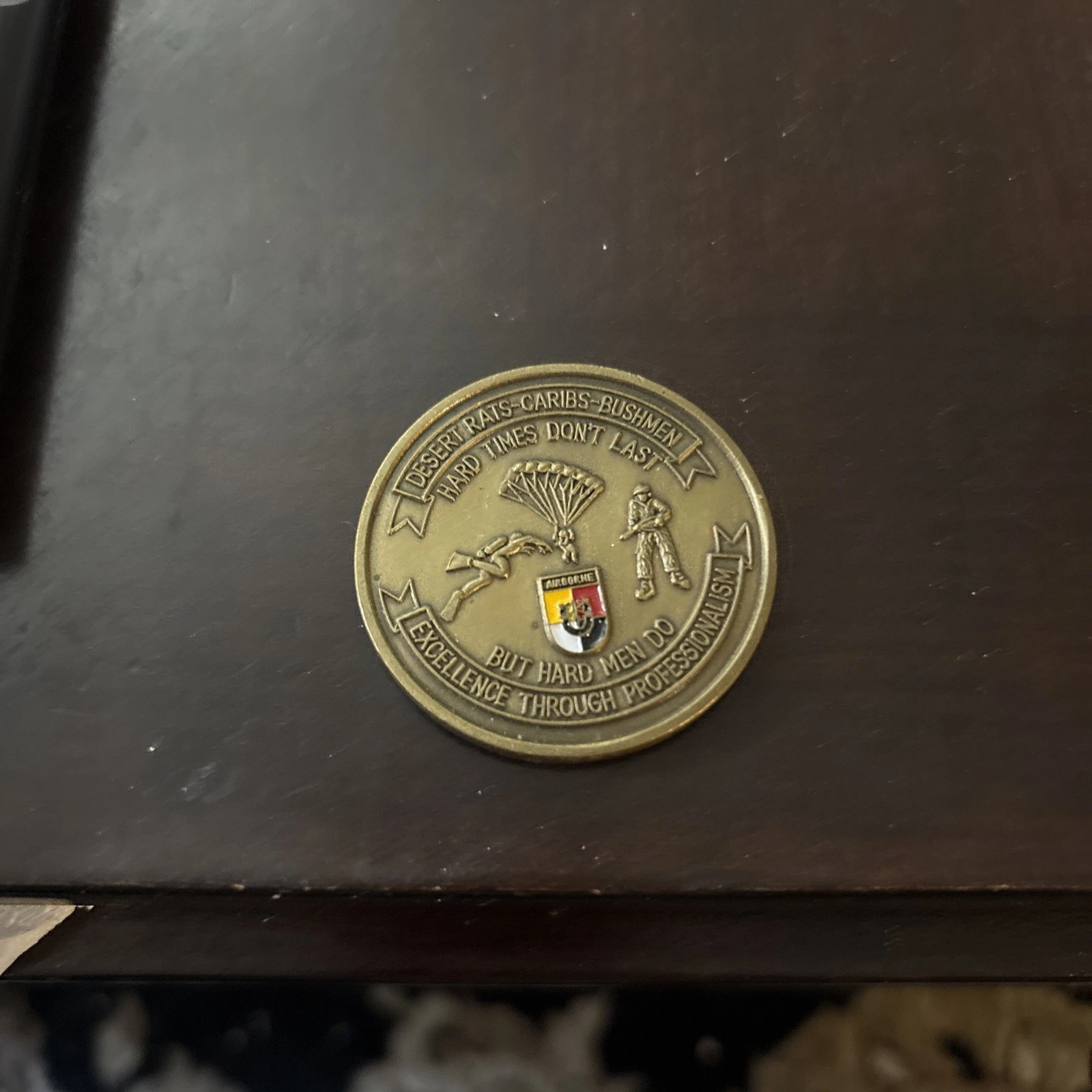 CHALLENGE COIN - 3rd Special Forces Desert Rats Airborne Caribs