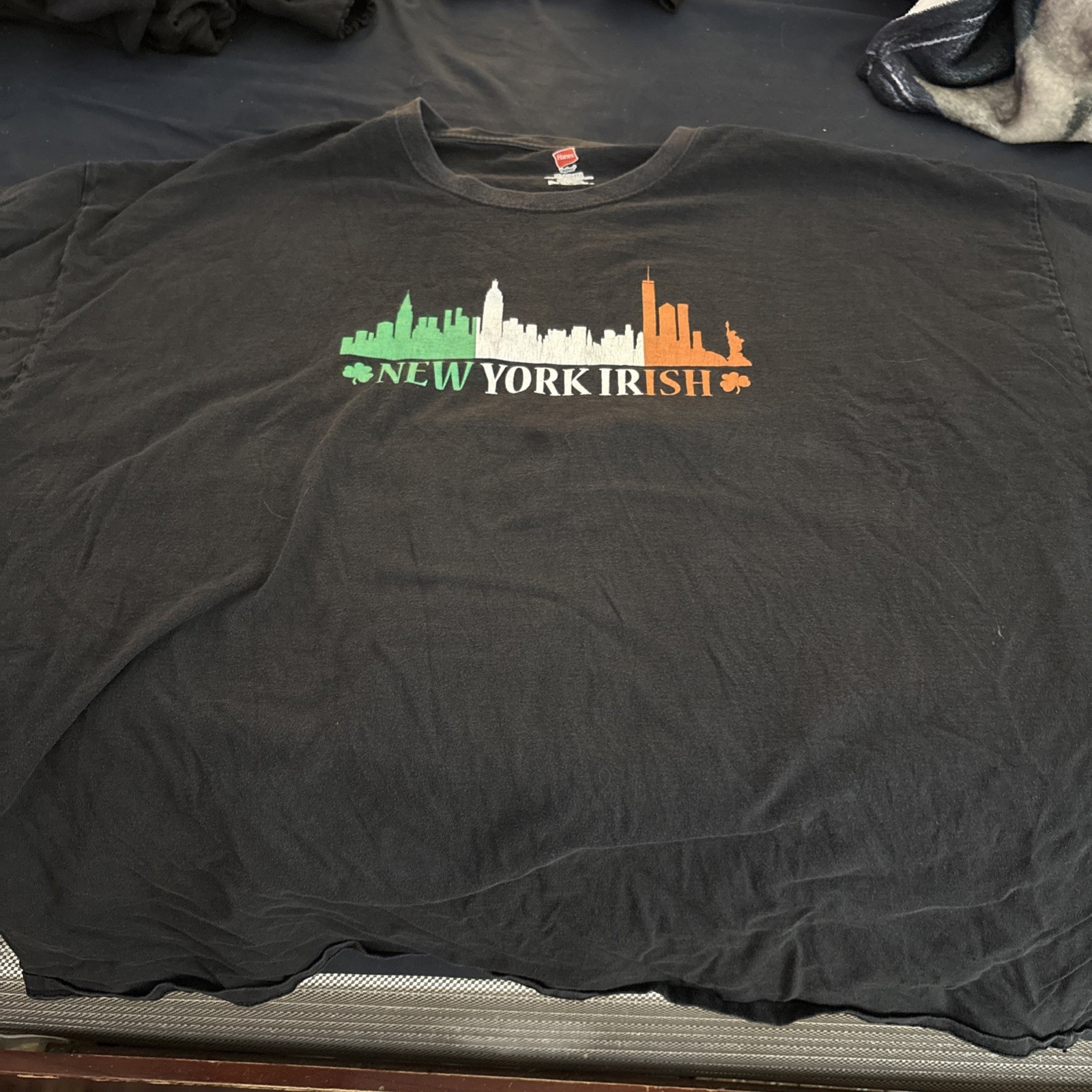 Mens T Shirt Irish Thug Clothing Black 4XL Chest 58” Green Flag
