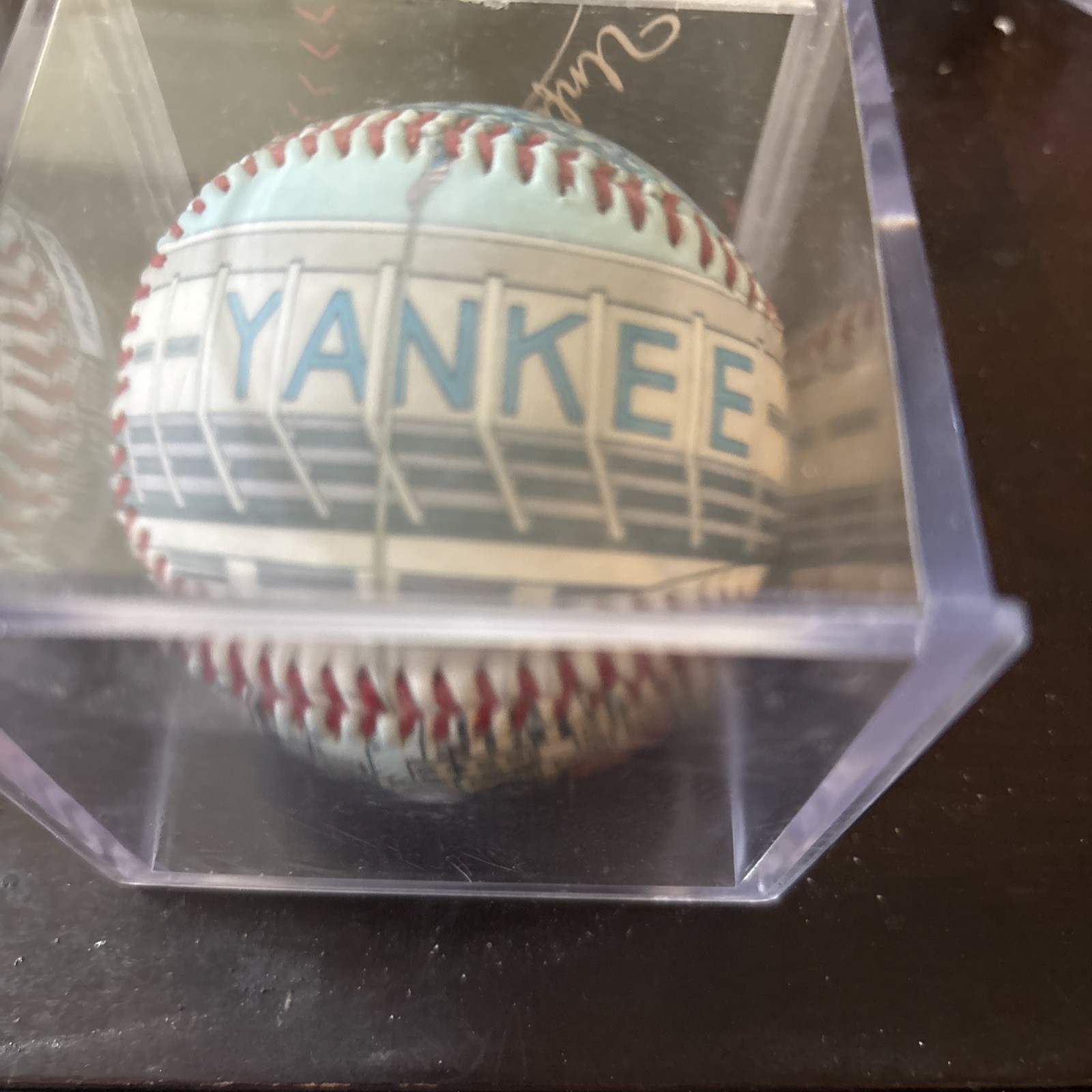 Collectible Yankees Baseball In Display Box With Certificate Of