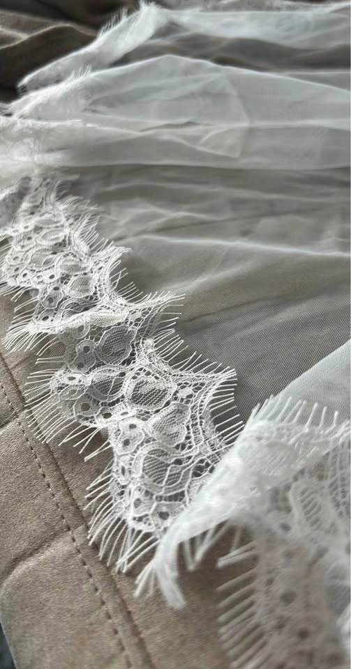 Lace Fingertip Veil Soft White / Ivory - photo 3