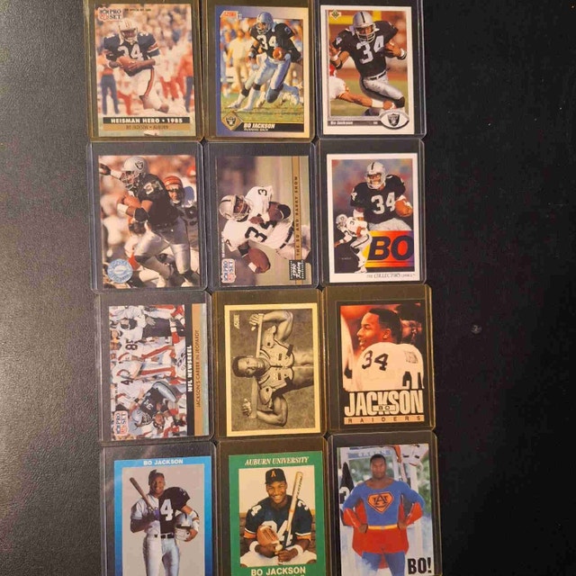 Bo Jackson NFL & MLB Trading Card Lot