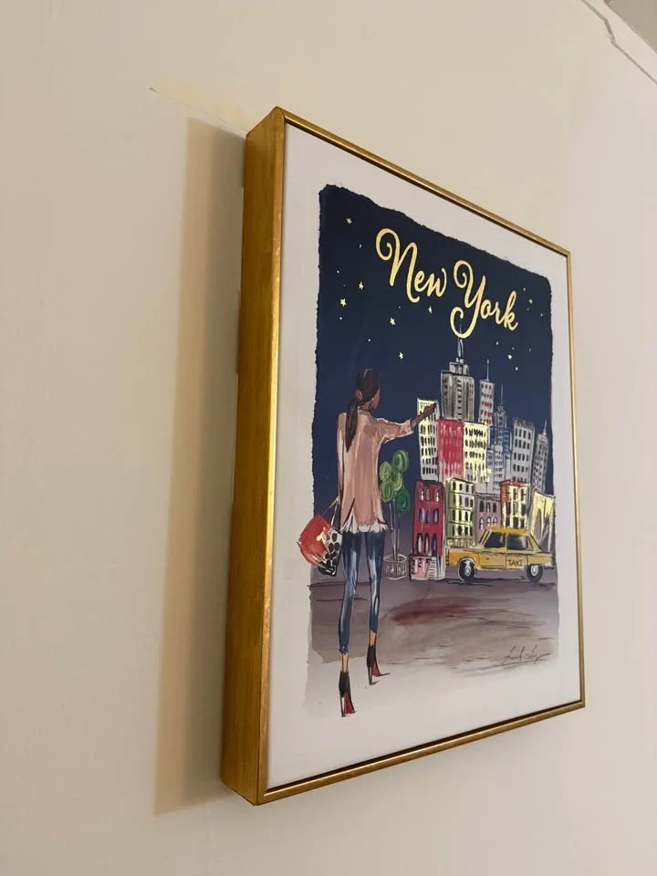 New York City Framed Canvas Art Gold Taxi 40x50cm - photo 4