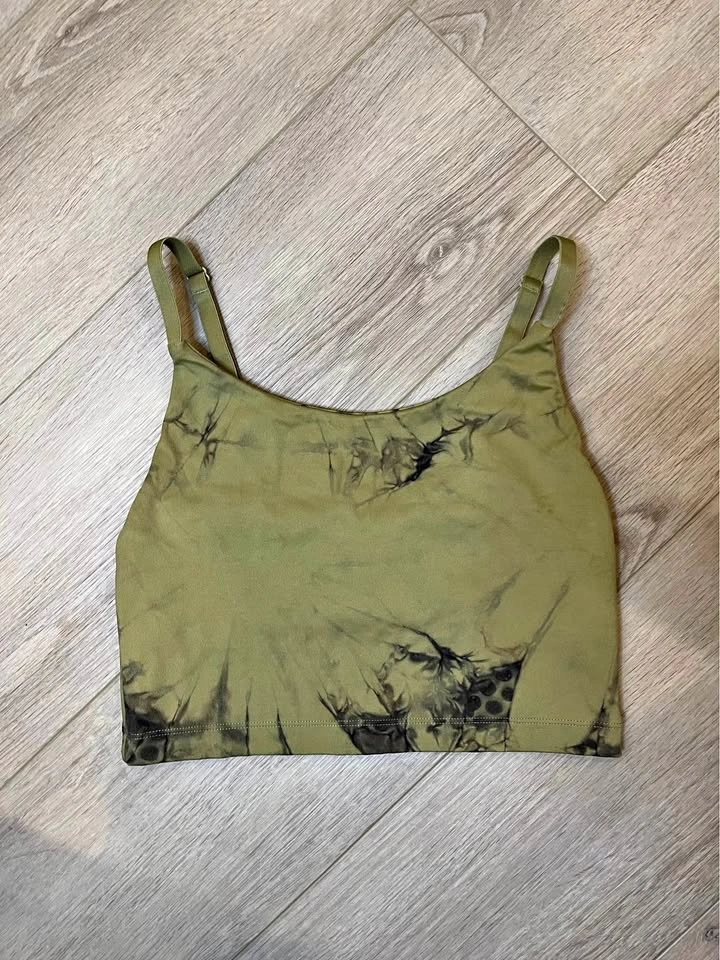 ALPHALETE Olive Tie-Dye Cropped Tank/Bra