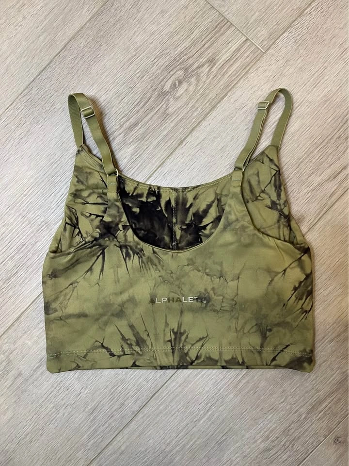 ALPHALETE Olive Tie-Dye Cropped Tank/Bra - photo 2