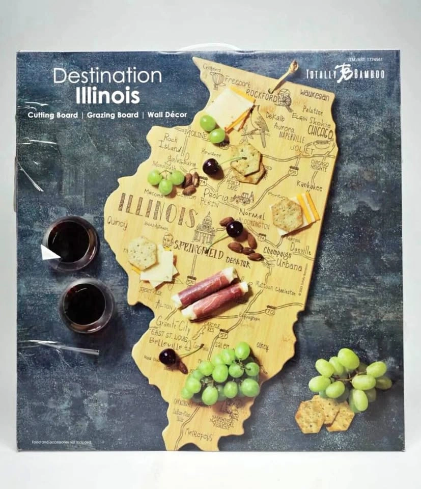 Mother’s Day Gift Bamboo Illinois State Serving Cutting Board Wa