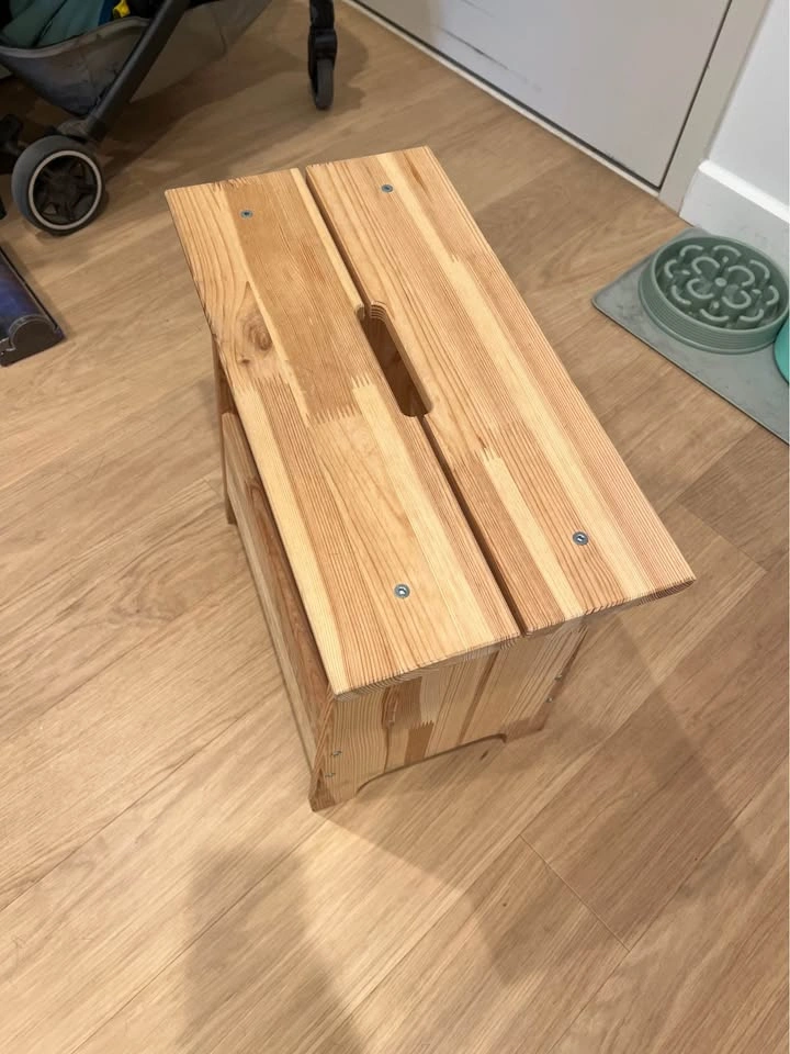 IKEA Wooden Bench with Storage - photo 3