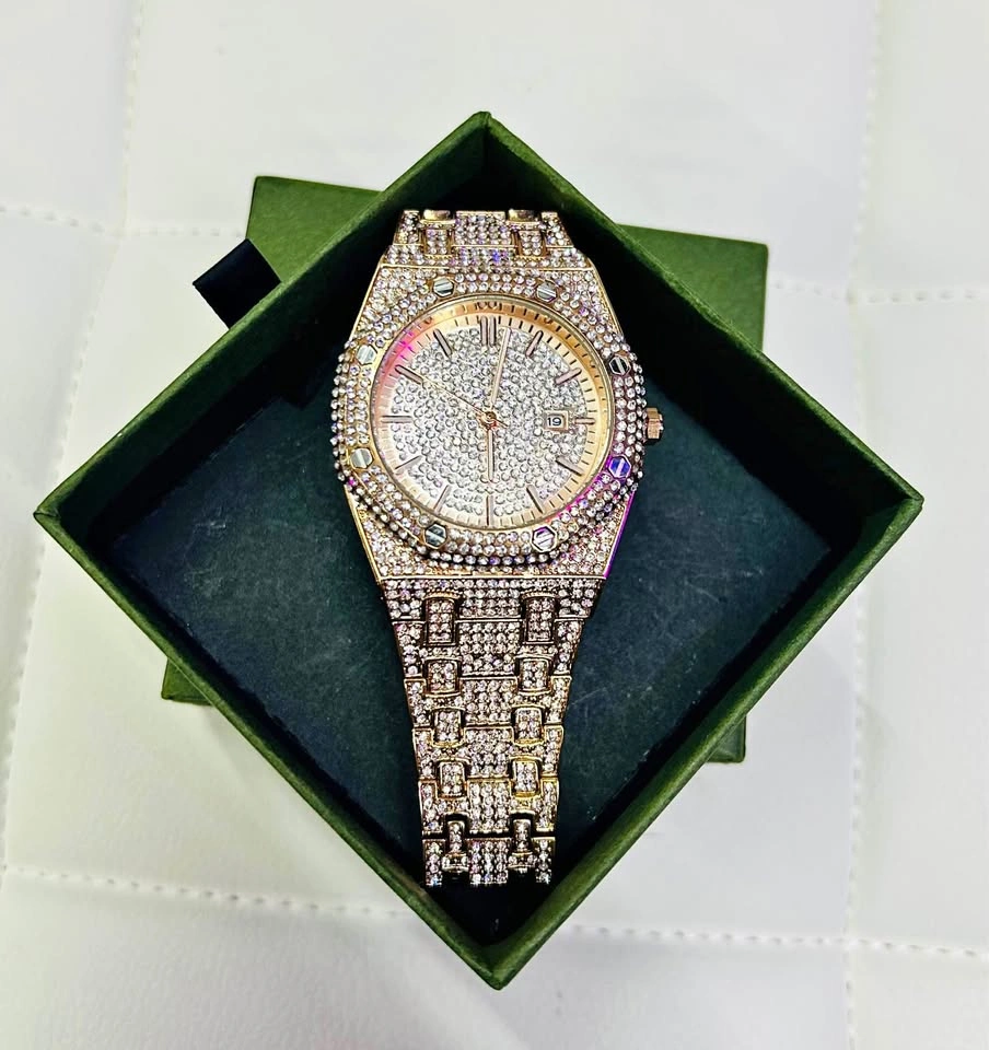 ICED OUT Rose Gold CZ Watch Father’s Mother’s Day Hip Hop Style