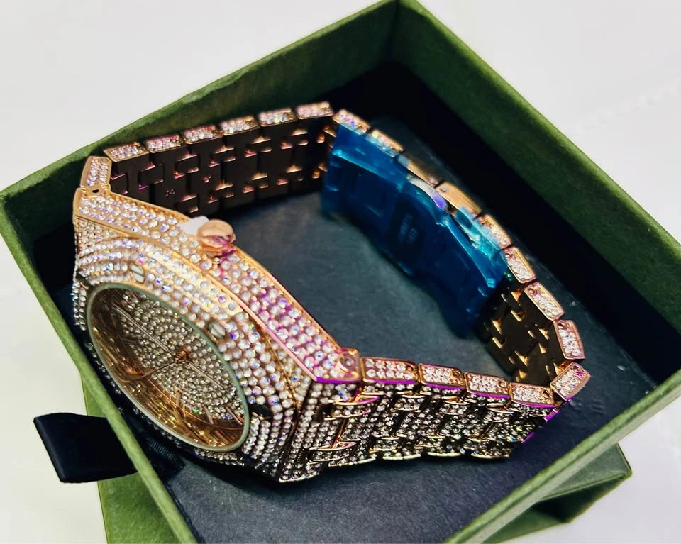 ICED OUT Rose Gold CZ Watch Father’s Mother’s Day Hip Hop Style - photo 3