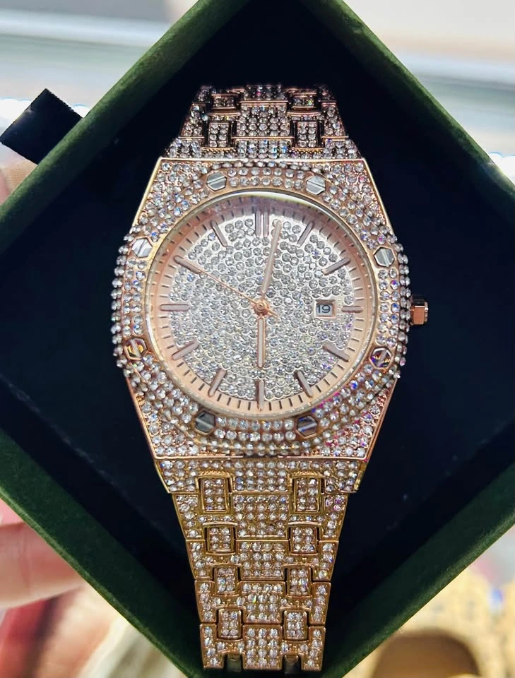 ICED OUT Rose Gold CZ Watch Father’s Mother’s Day Hip Hop Style - photo 4