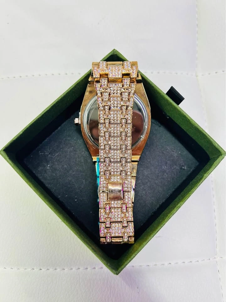 ICED OUT Rose Gold CZ Watch Father’s Mother’s Day Hip Hop Style - photo 5