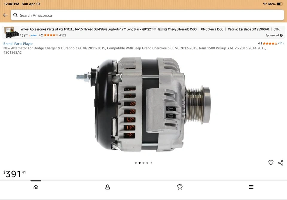 Dodge / Jeep Alternator - New 220A - photo 2