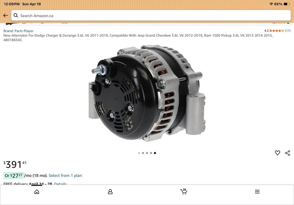 Dodge / Jeep Alternator - New 220A - photo 4