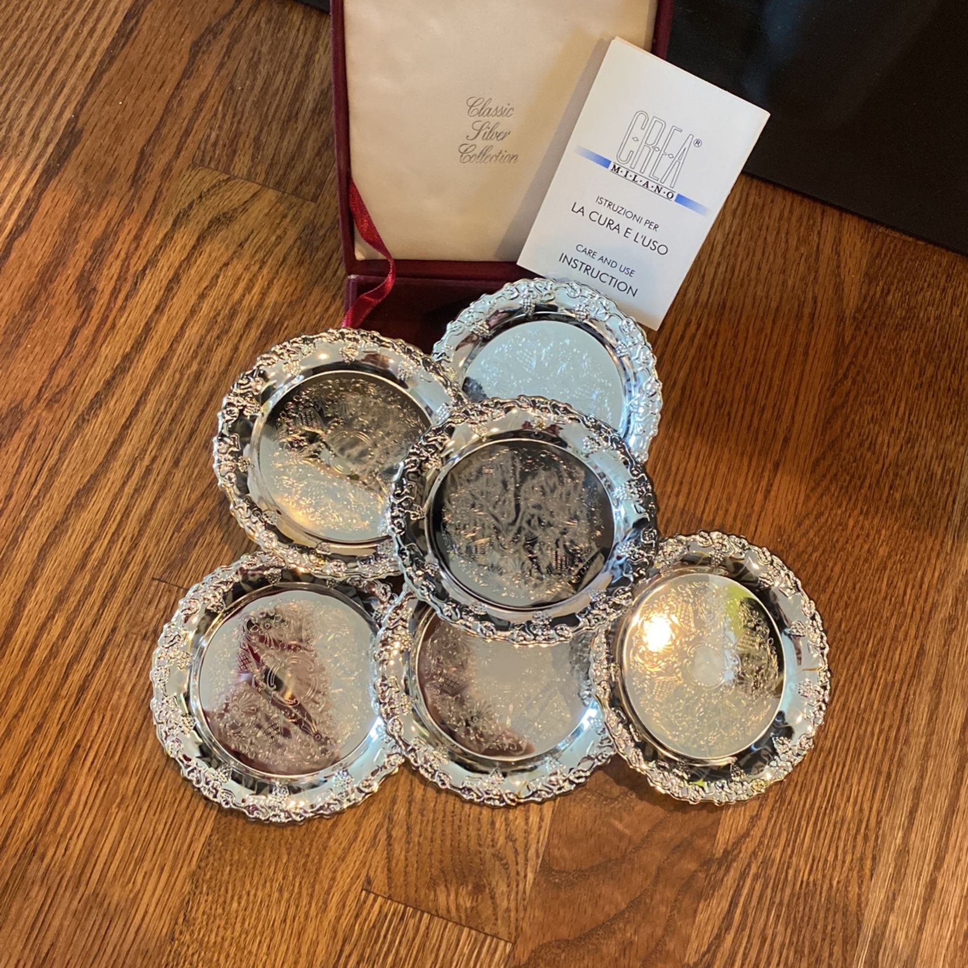 Silverplate Coasters, Set Of 6, CREA Milano