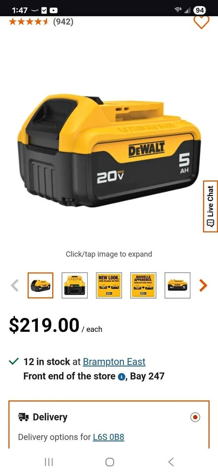 New Dewalt 20v 5ah DCB205 Battery