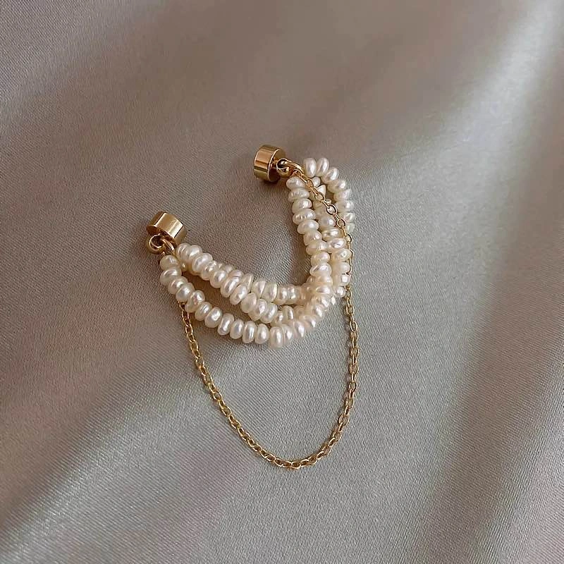 Pearl Tassel Ear Cuff (No Piercing) – Magnetic Clip – Unique & E - photo 3