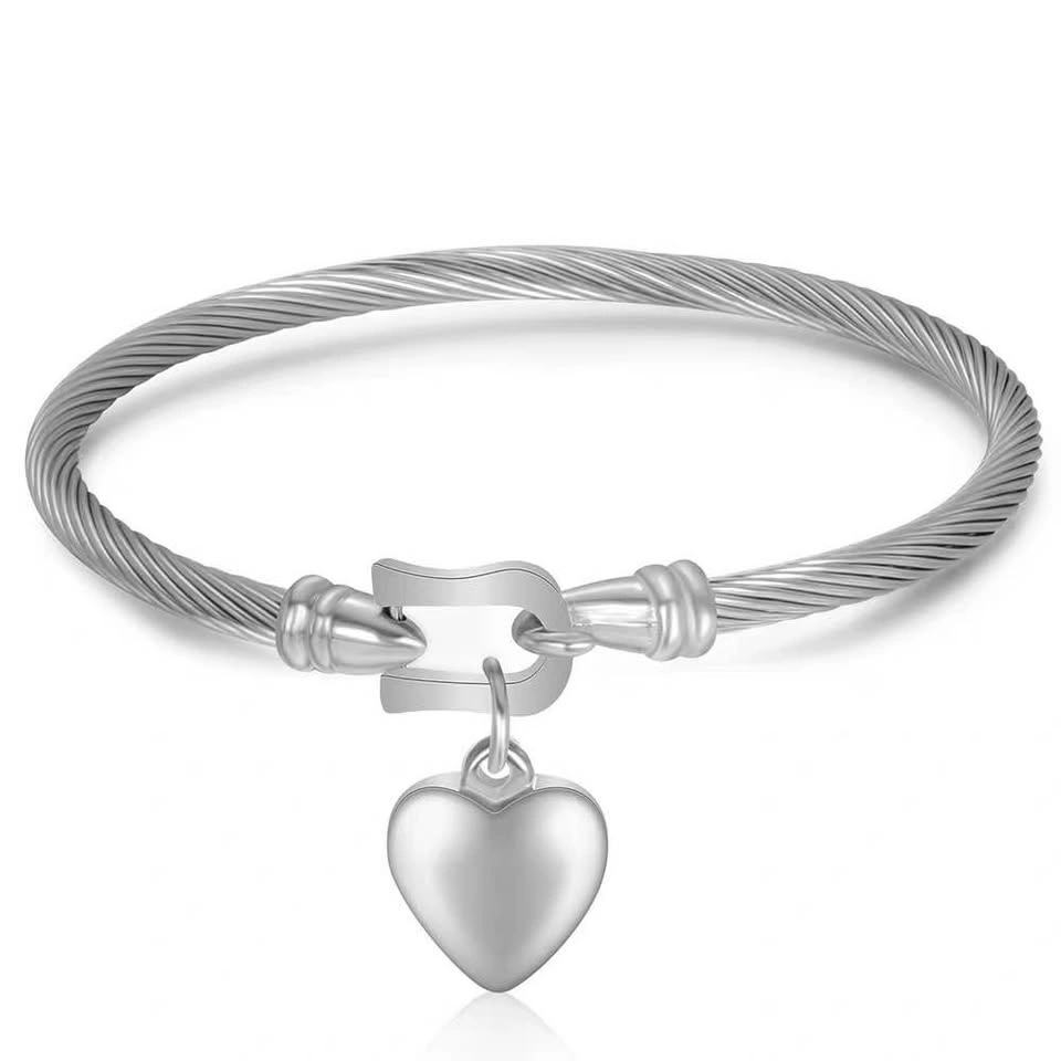Stylish Stainless Steel Twisted Cable Bangle Bracelet - photo 5