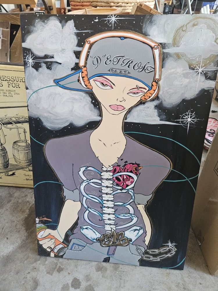 Street art canvas painting
