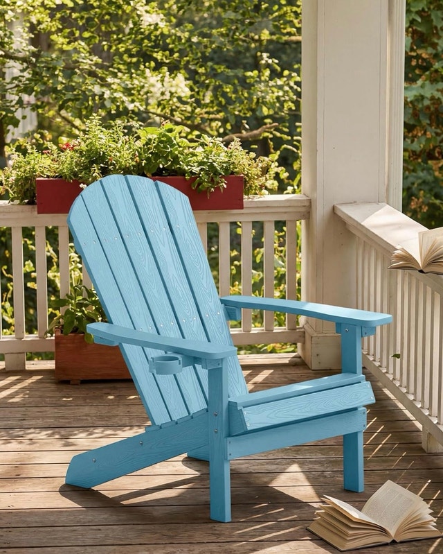 YEFU Blue Adirondack Chair (New)