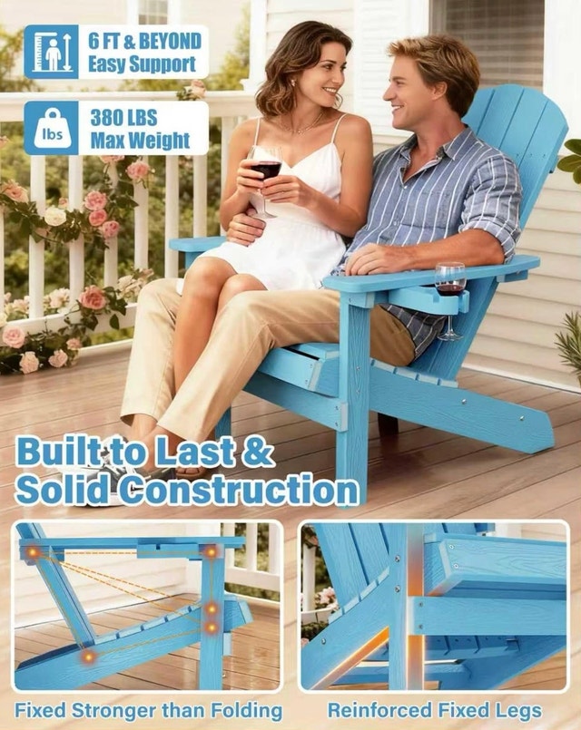 YEFU Blue Adirondack Chair (New) - photo 3