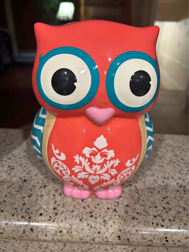 Porcelain Owl Coin Bank