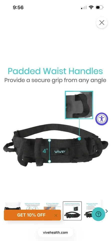 Vive Gait Belt with Handles - photo 2