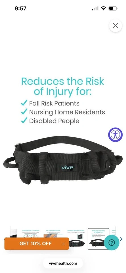 Vive Gait Belt with Handles - photo 4