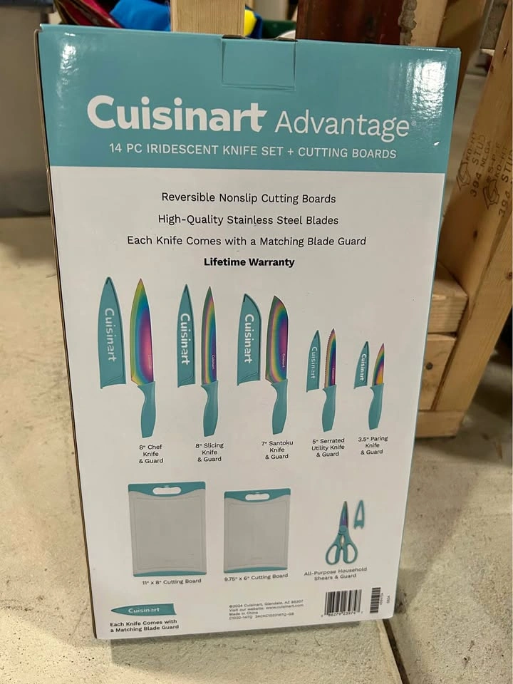 Cuisinart 14 pc Knife Set & Cutting Boards - Teal