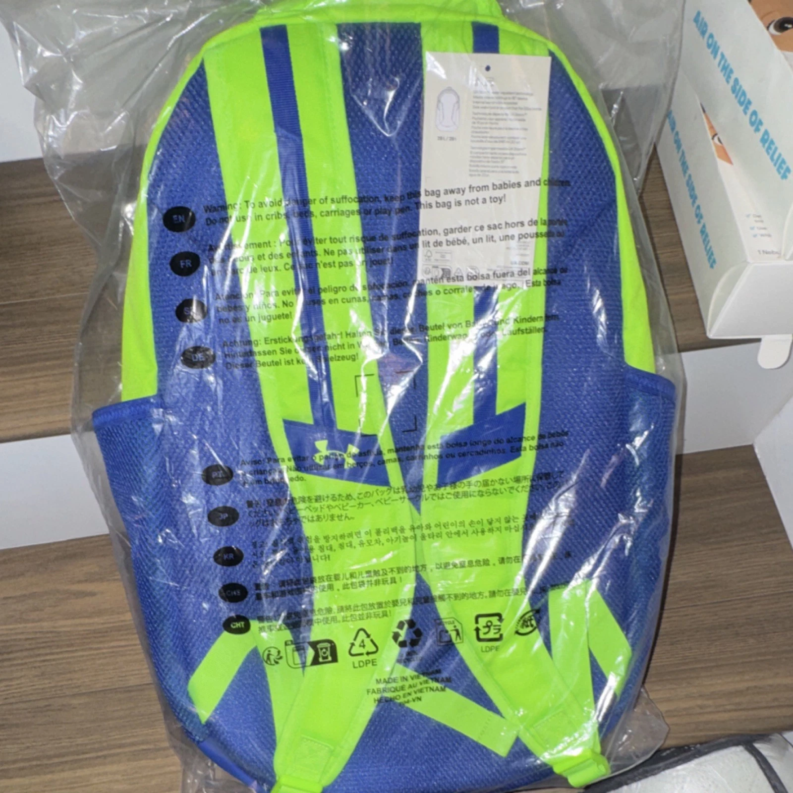 Under Armour Daypack Neon Green Blue Black Hiking Camping Backpa - photo 2