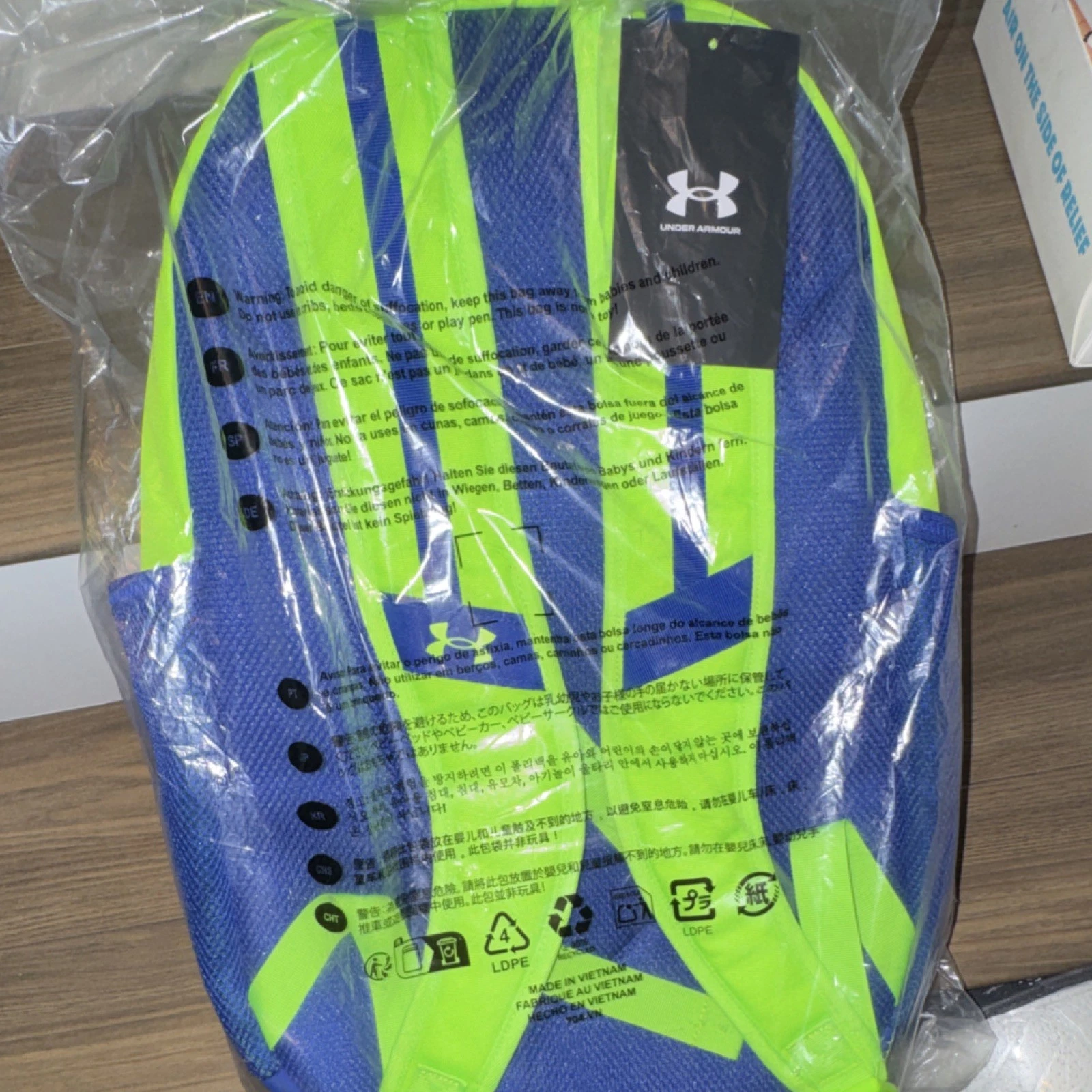 Under Armour Daypack Neon Green Blue Black Hiking Camping Backpa - photo 3