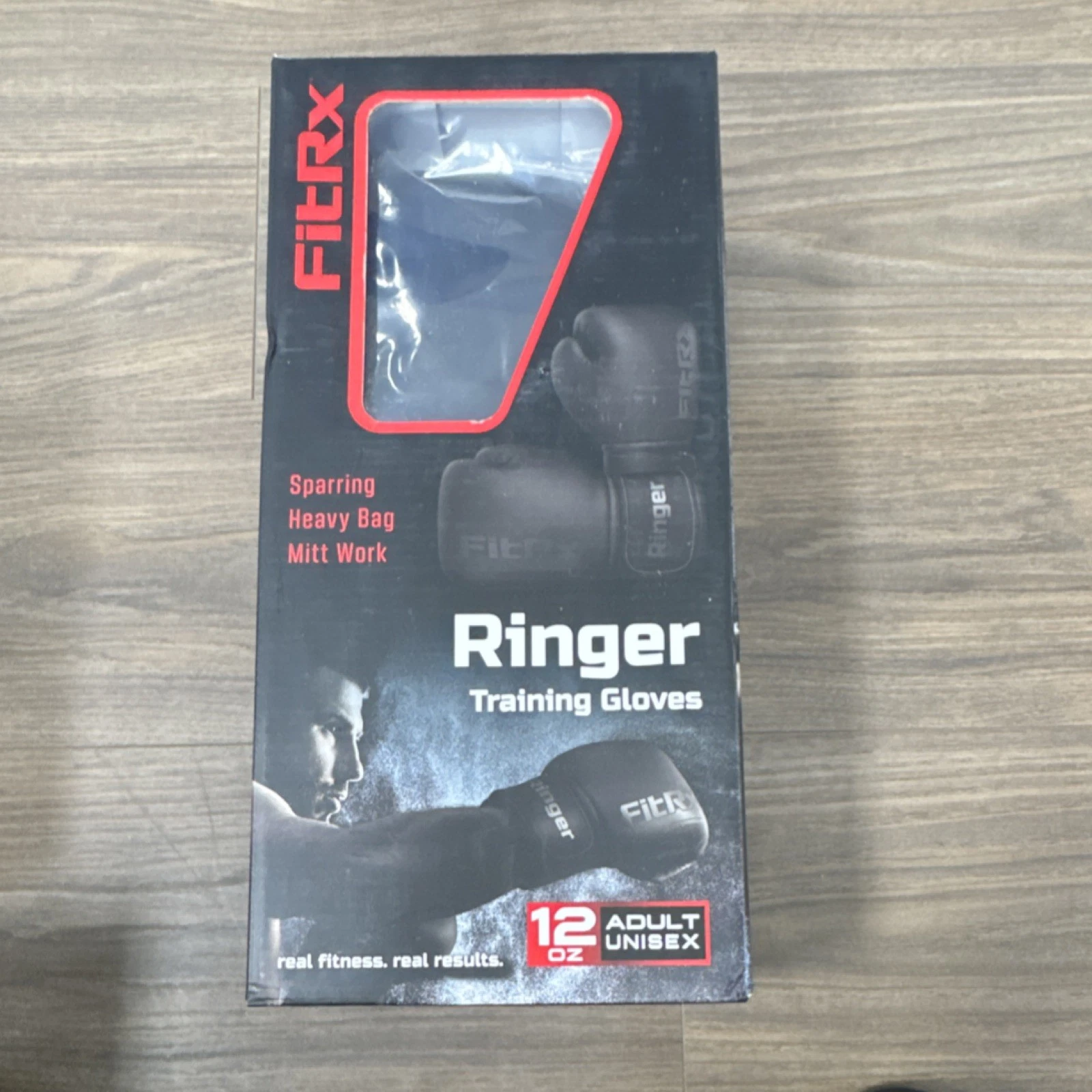 FitRx Ringer Training Gloves 12 oz Black Adult Unisex