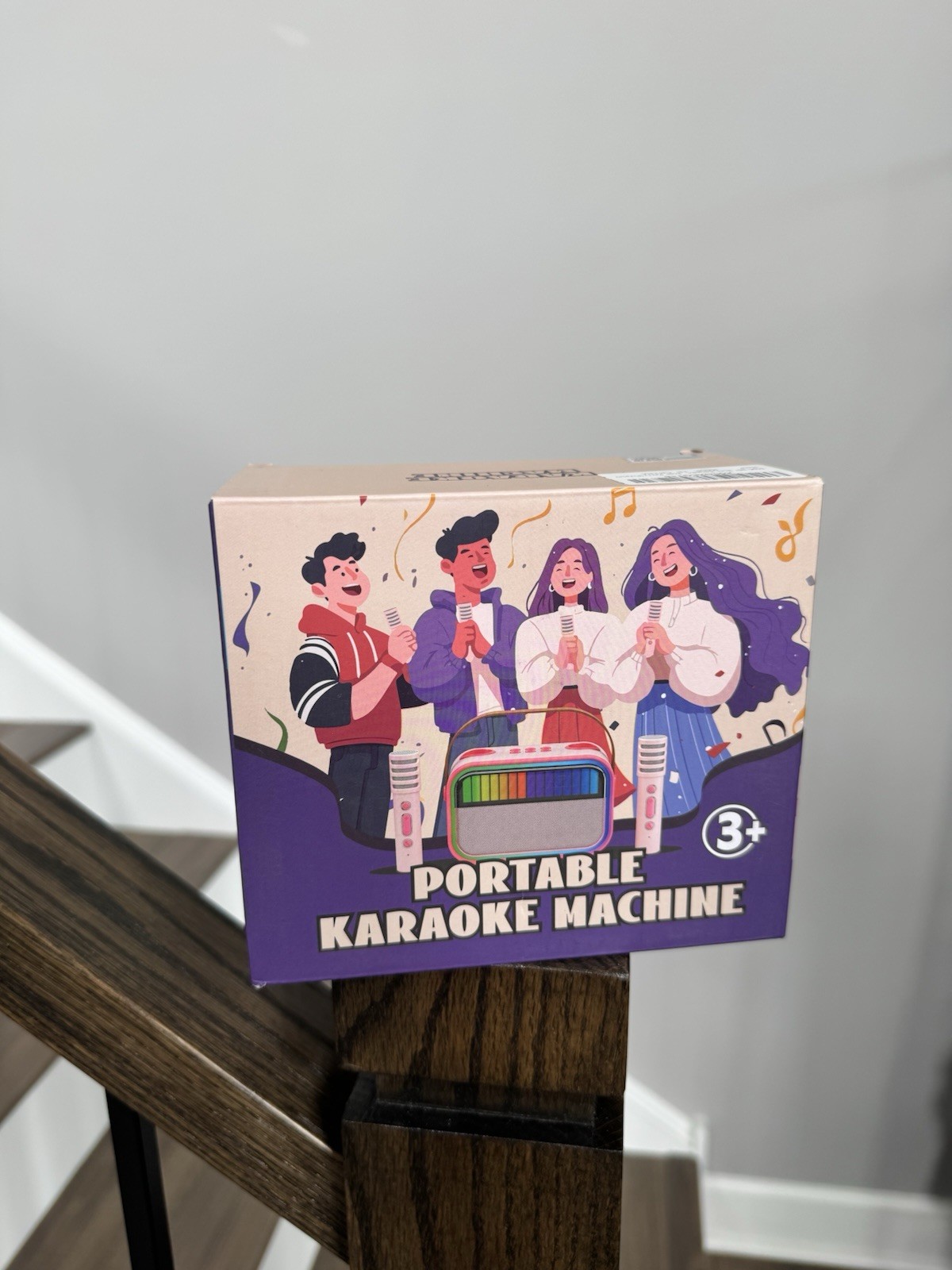 Portable Karaoke System K67, Purple/Pink w/ Microphone