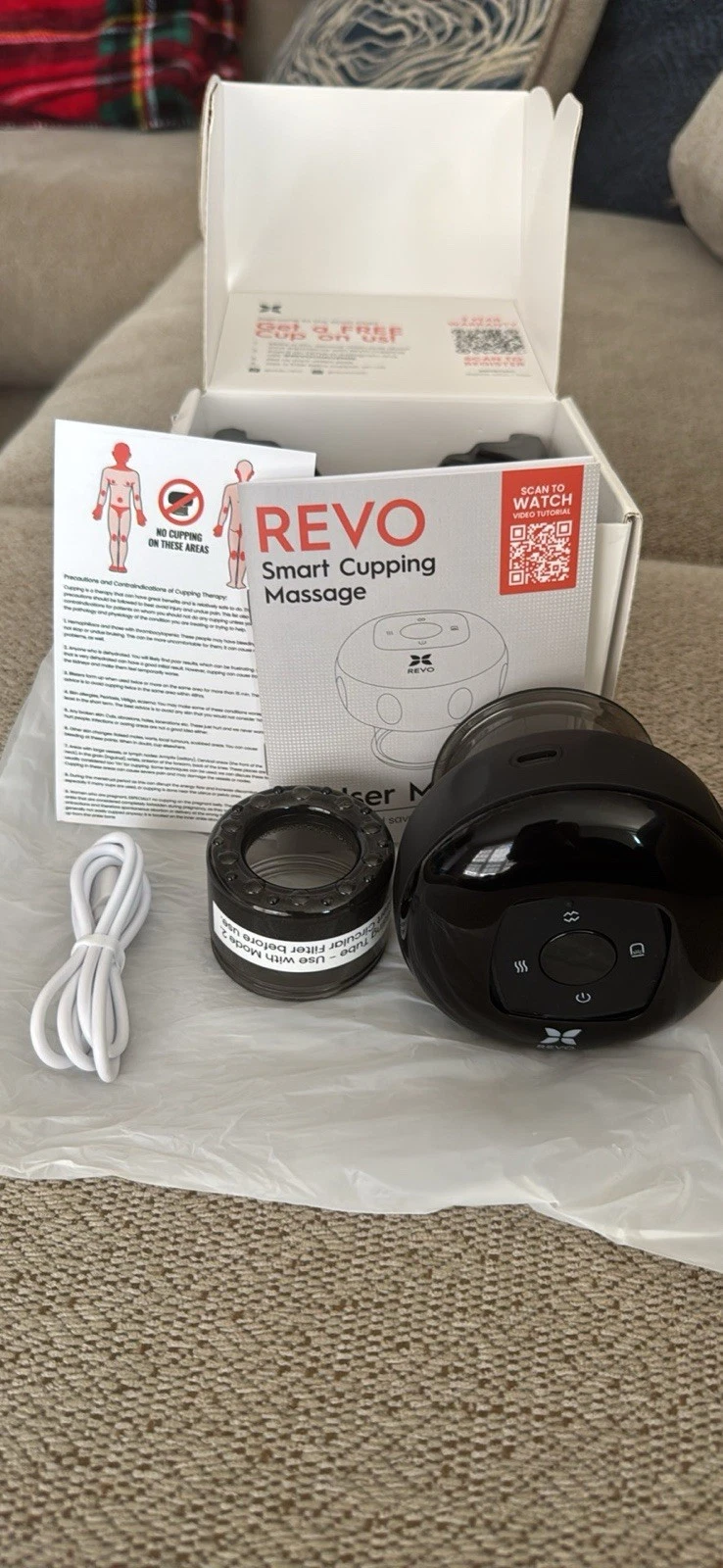 REVO Smart Cupping Massager Portable Adjustable Suction Pain Rel - photo 2