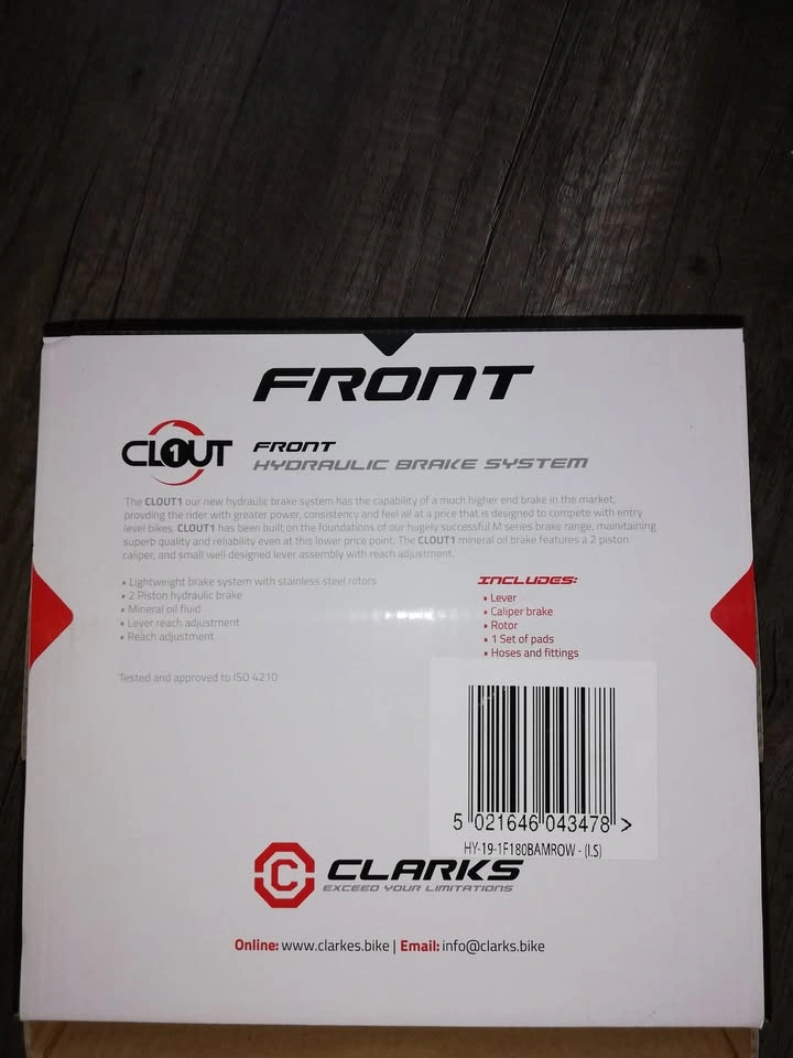 Clarks Clout Front Hydraulic Disc Bike Brake - Brand New - photo 3