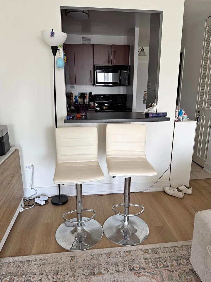 White Adjustable Bar Stools/Counter Stools