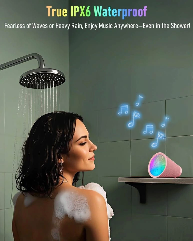 (New) Portable Bluetooth Speaker Wireless with 9 Color Lights (P - photo 4