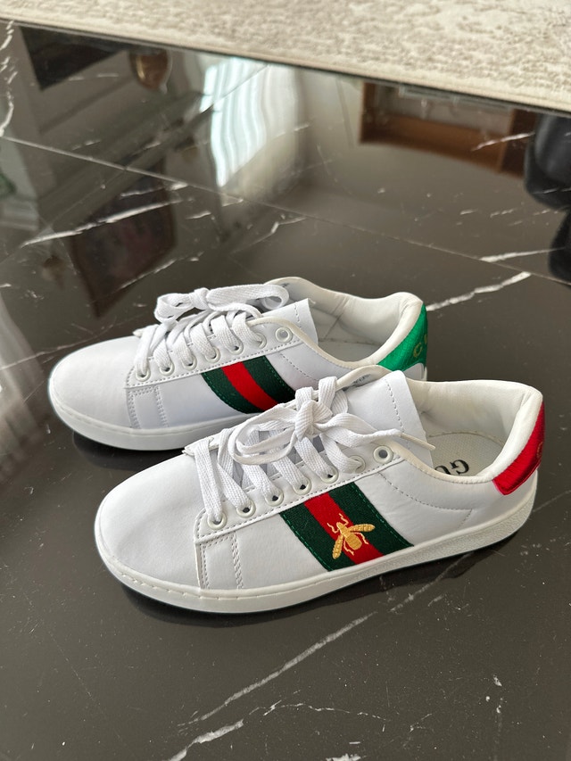 Gucci Ace Embroidered 'Bee' Sneakers, Size US 6