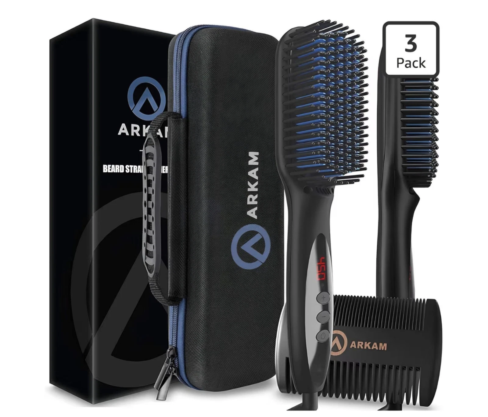 Arkam Beard Straightener Brush, Auto Shut-Off, 450°F - photo 4